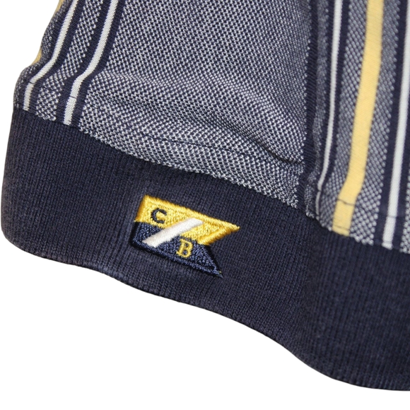 Cutter & Buck Blue and Yellow Polo Shirt Casual Striped - Picture 4 of 7